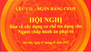 ẢNH: Hội nghị bàn về Cơ chế tín dụng dành cho người chấp hành xong án phạt tù, giữa Cục C11 và Ngân hàng CSXH Việt Nam